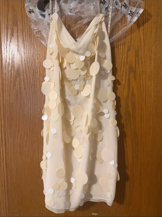 Mango Dresses & Skirts - Mango Capsule Collection Cream Sequin Halter Mini Dress